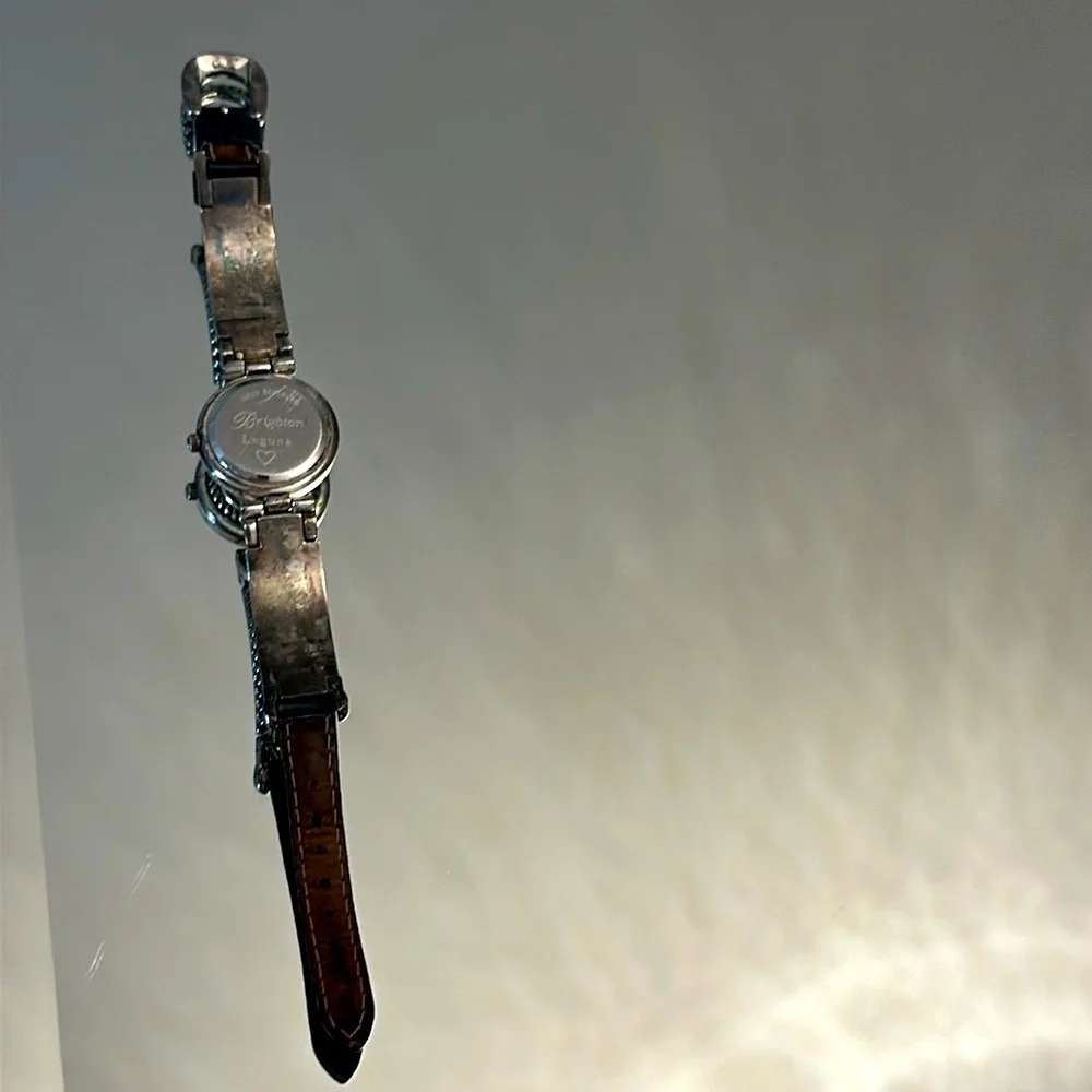 Brighton watch leather and silver​​ accents
